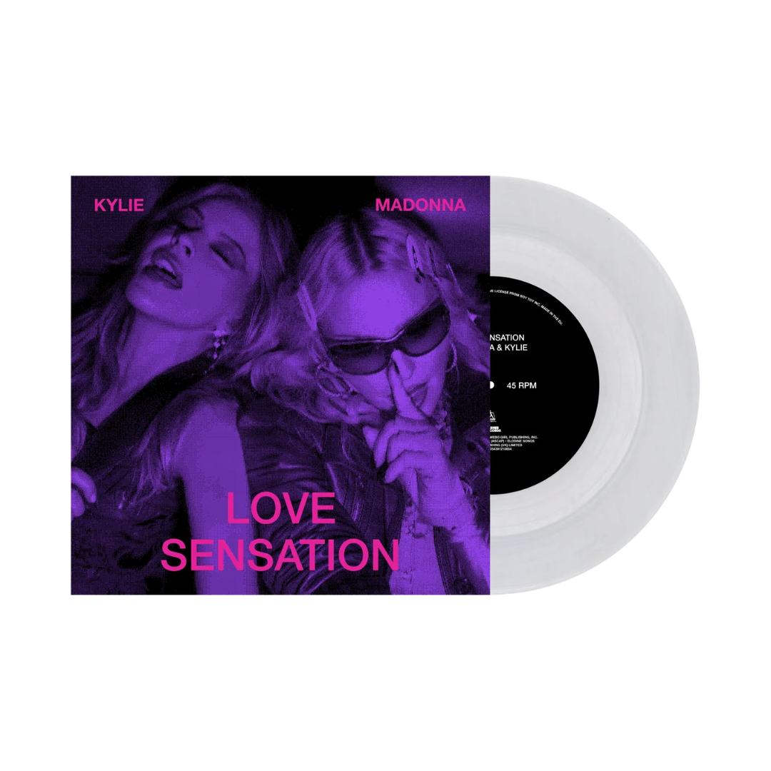 Love Sensation Clear Vinyl 7" by Madonna & Kylie featuring the Afterhours Mix.