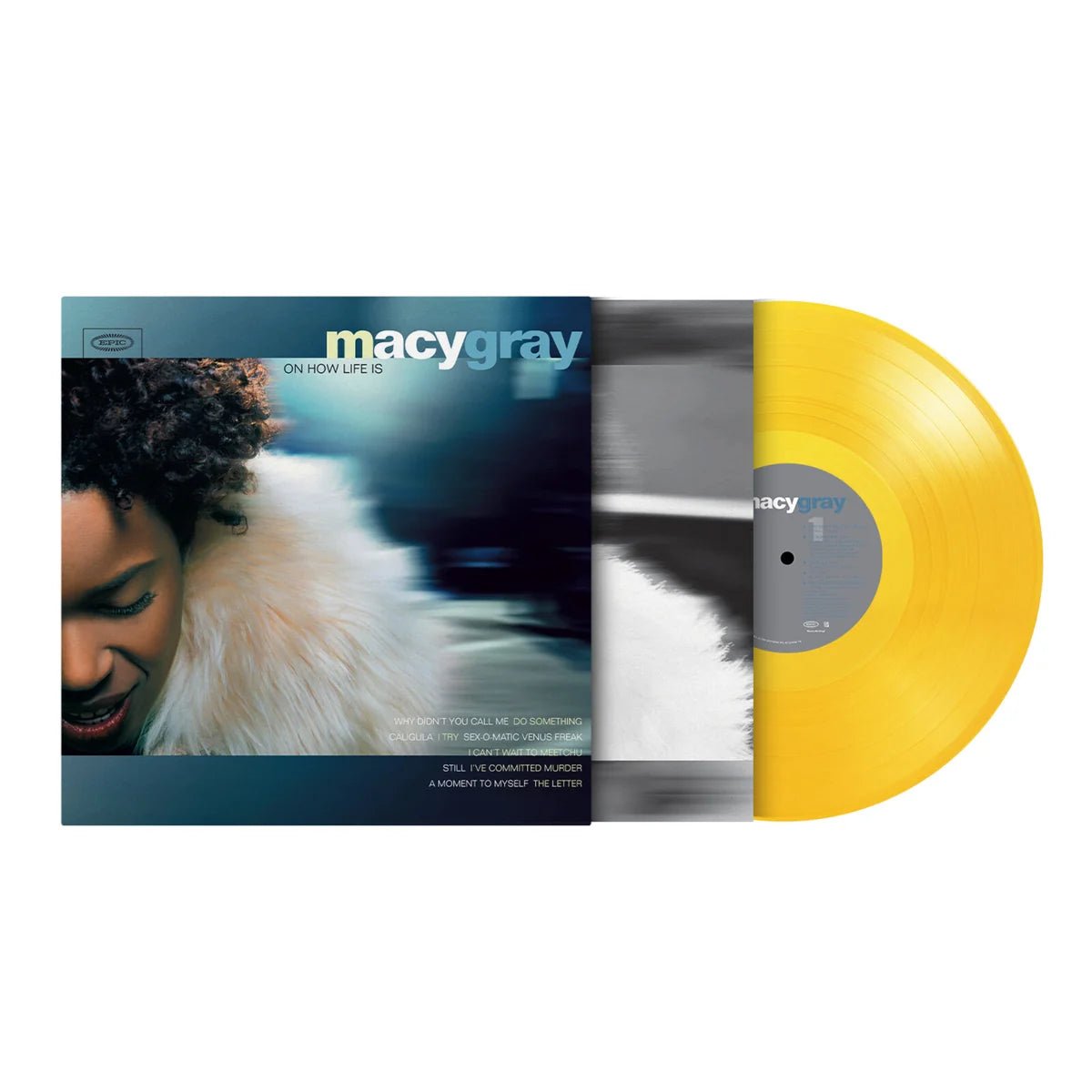 On How Life Is by Macy Gray yellow vinyl LP featuring Do Something and Caligula songs