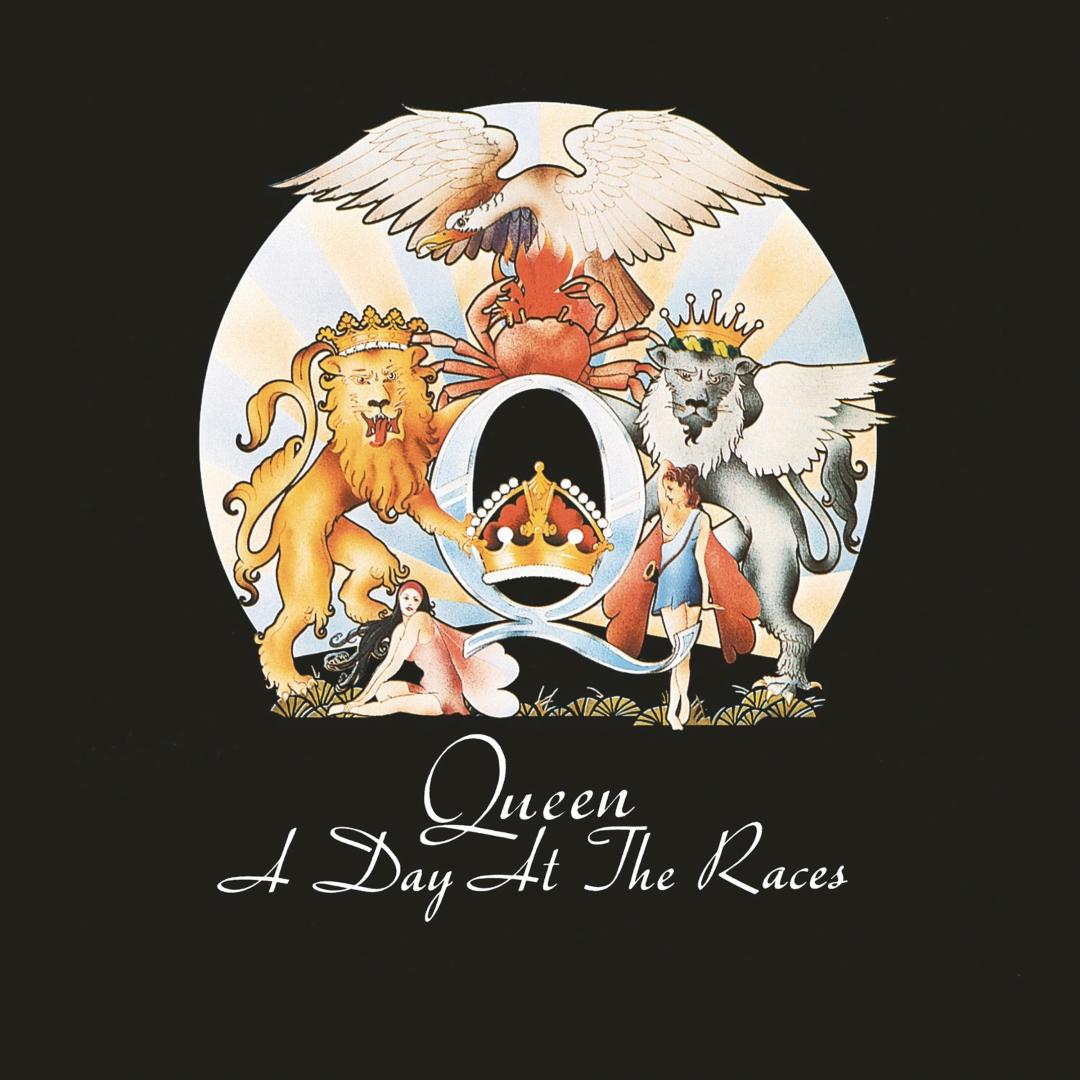 Queen A Day At The Races LP 50th anniversary edition on blue marbled vinyl.