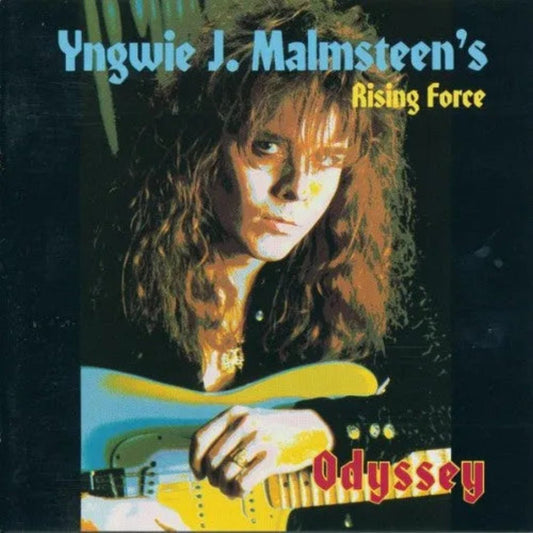 Yngwie Malmsteen album cover for Odyssey with virtuosic guitar imagery