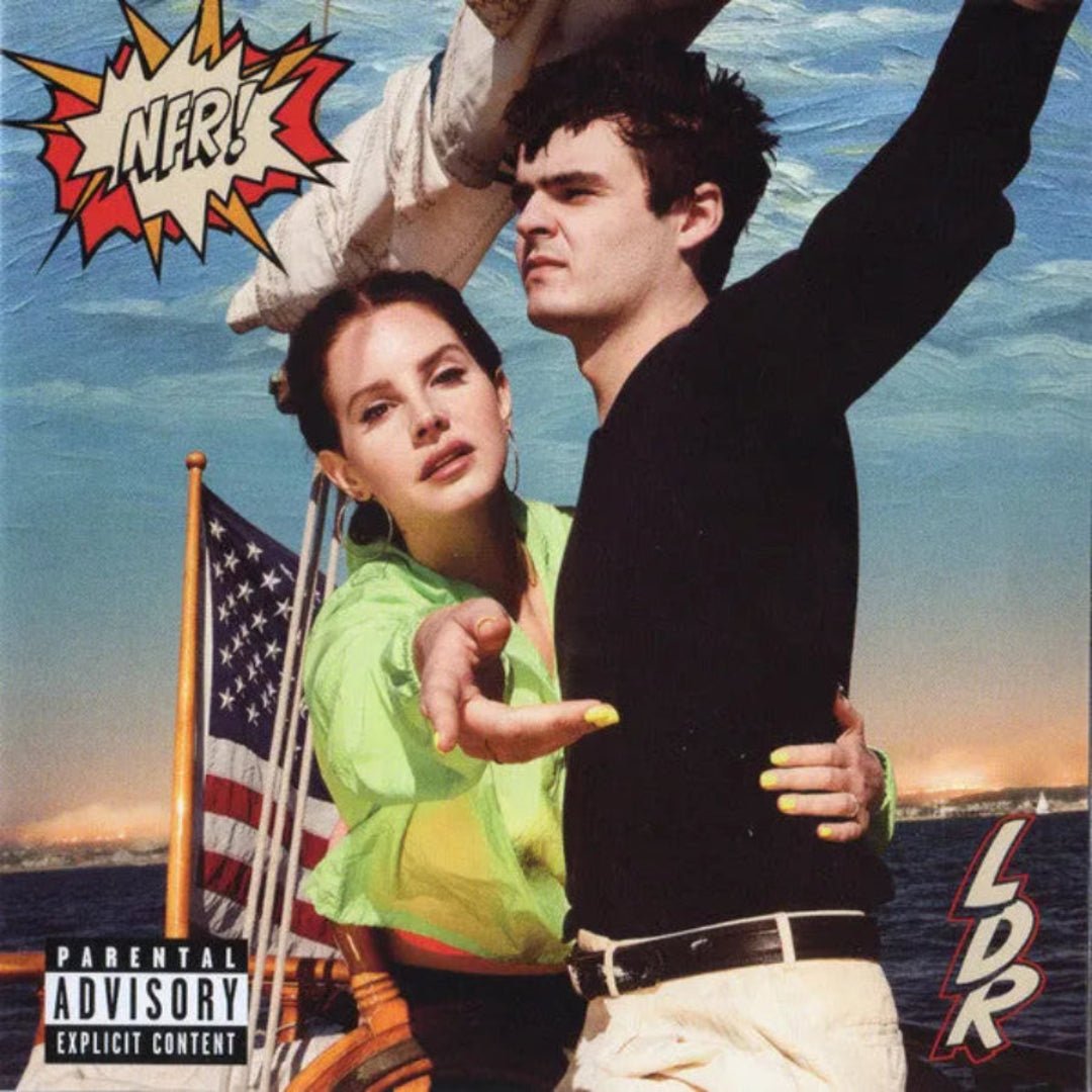 Lana Del Rey NFR! CD album cover with dark cinematic pop artwork