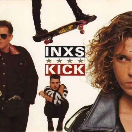 INXS Kick LP album cover artwork with classic 1987 rock design
