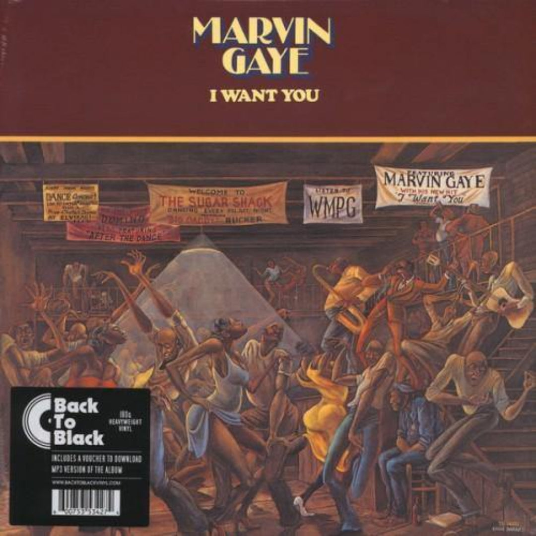 Marvin Gaye I Want You LP featuring the classic album cover artwork.