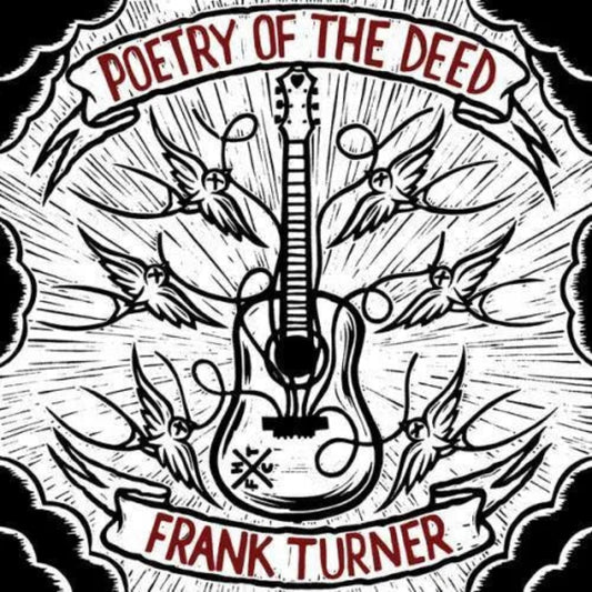 Frank Turner Poetry Of The Deed LP front cover with yellow & black galaxy vinyl.