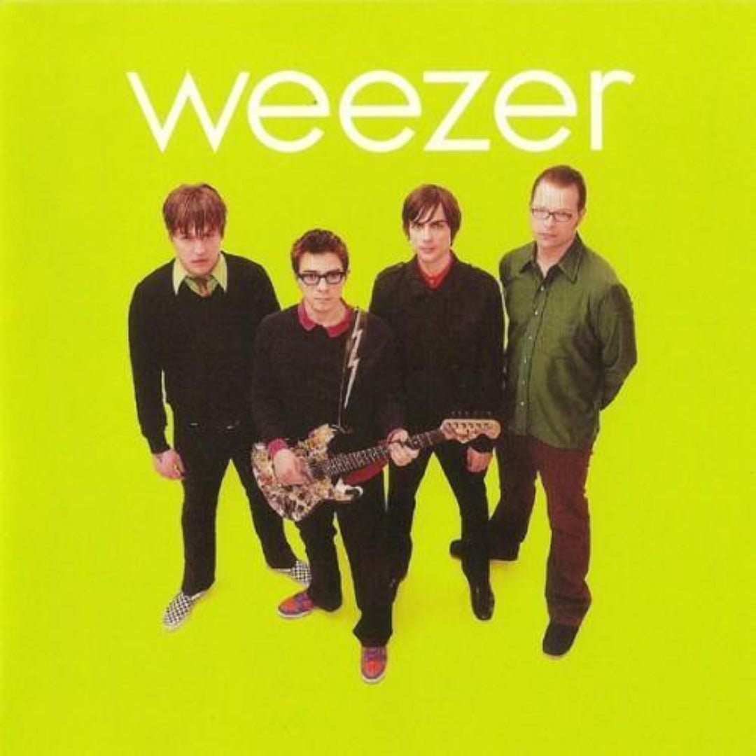 Weezer The Green Album vinyl LP cover with band on green background