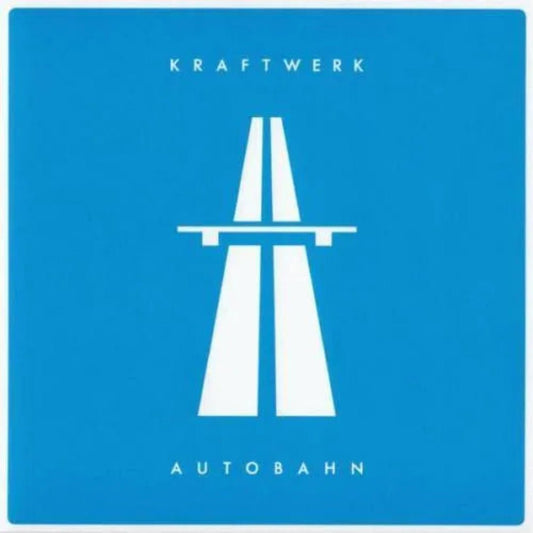 Kraftwerk Autobahn blue vinyl LP sleeve artwork and vinyl disc