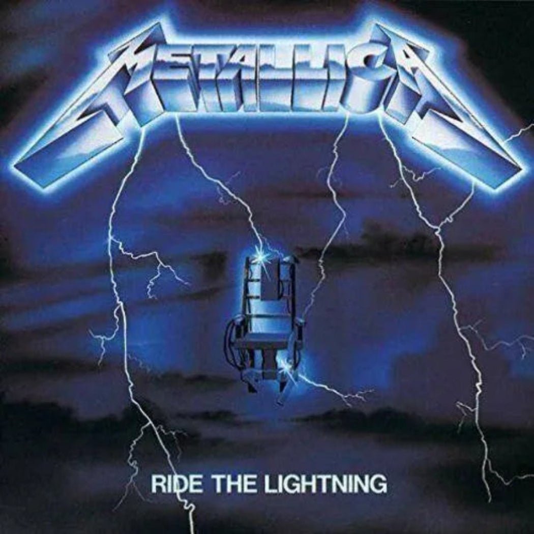 Ride the Lightning by Metallica on vinyl, classic thrash metal album