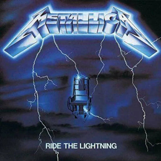 Ride the Lightning by Metallica on vinyl, classic thrash metal album