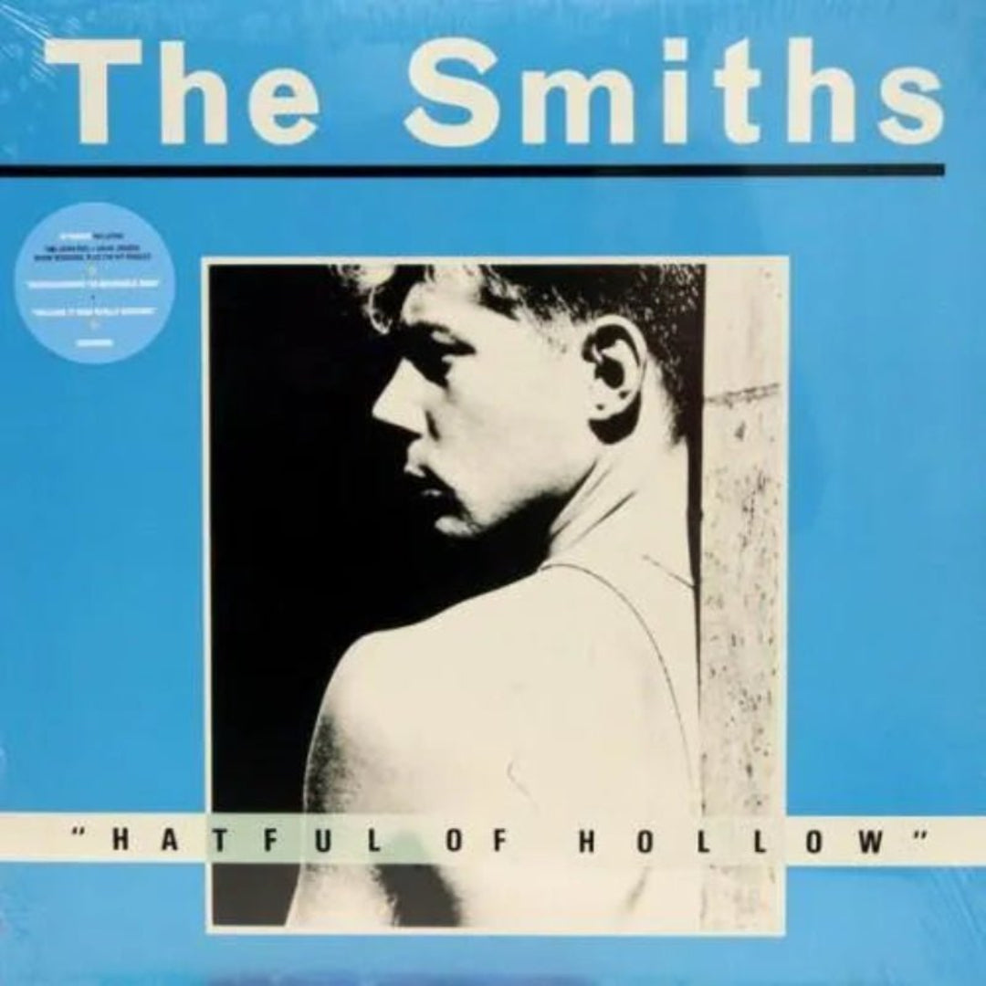 The Smiths Hatful of Hollow album cover with Morrissey portrait.