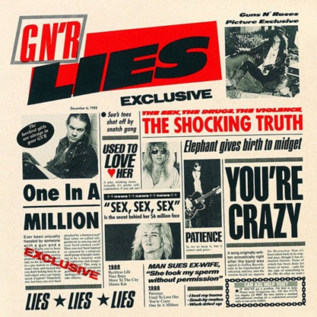 Guns N’ Roses G N’ R Lies album featuring Patience, Used to Love Her and more