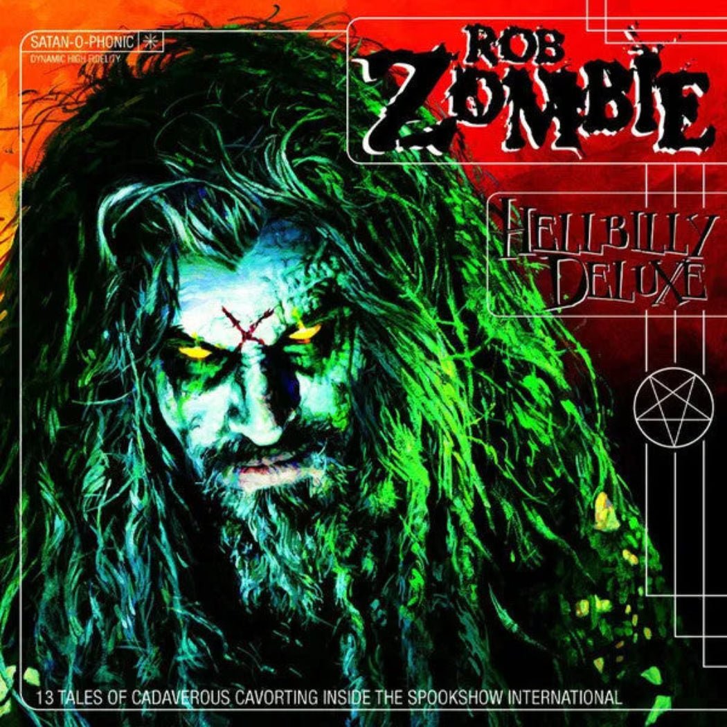 Rob Zombie Hellbilly Deluxe CD cover artwork featuring horror-inspired heavy metal tracks