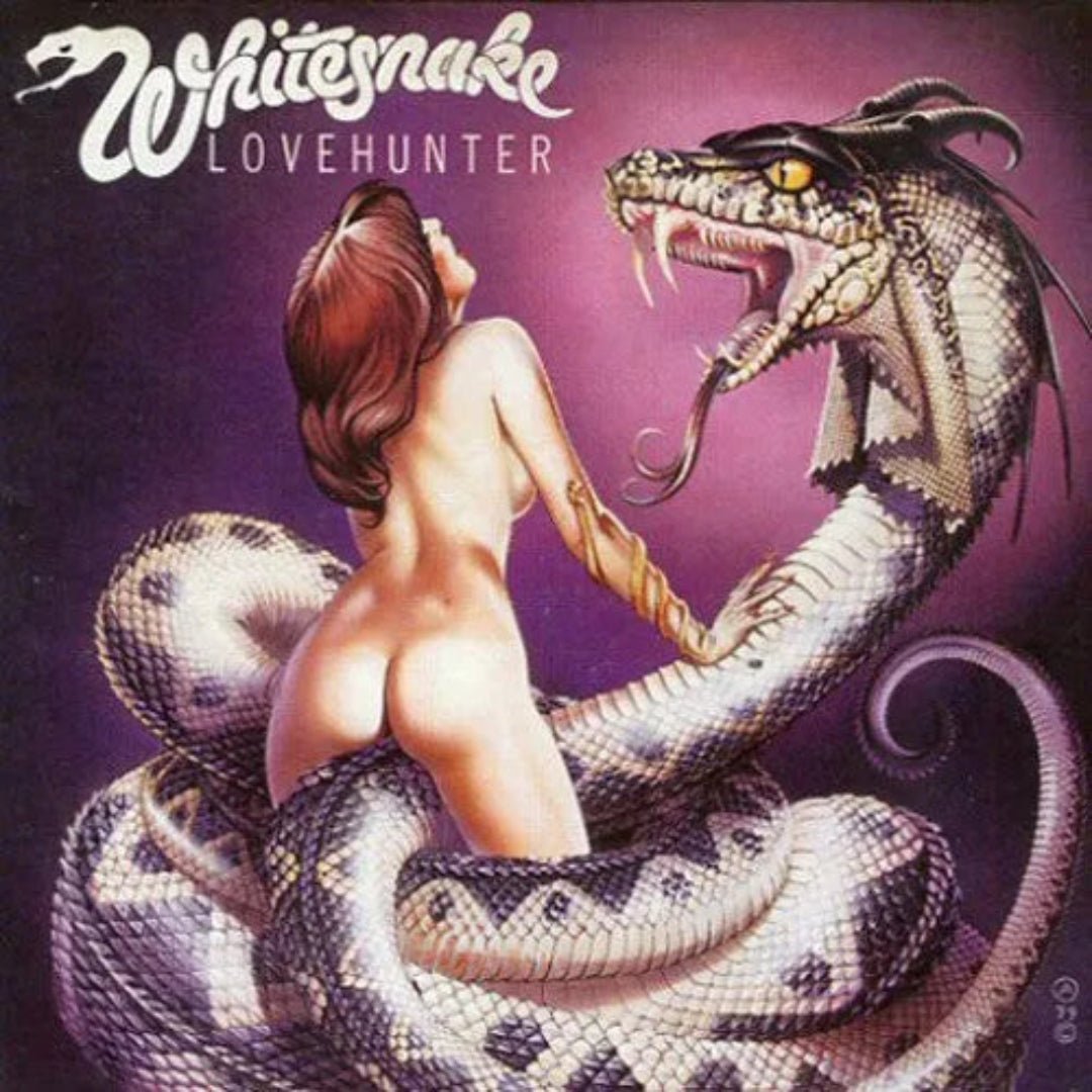 Whitesnake Lovehunter cover with striking serpent-themed fantasy illustration