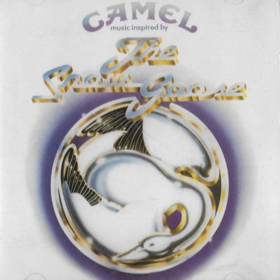 The Snow Goose CD artwork featuring Camel logo and minimalist bird design