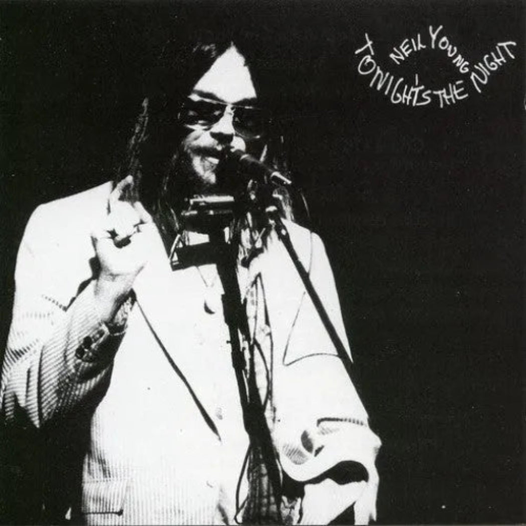 Neil Young Tonight’s The Night CD cover with dark minimalist artwork