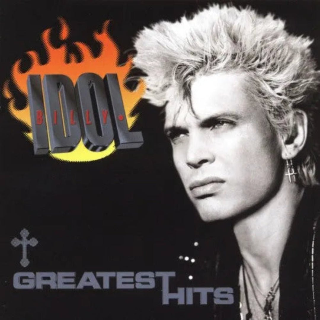 Billy Idol Greatest Hits CD cover featuring classic black and white portrait