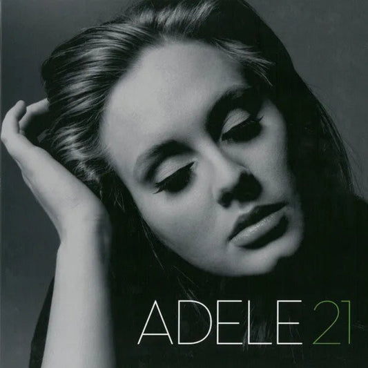 Adele 21 LP vinyl album featuring the iconic black and white cover artwork