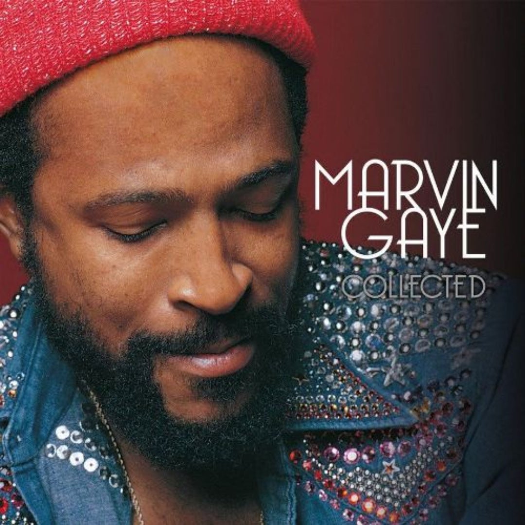 Marvin Gaye album collection featuring iconic soul music hits