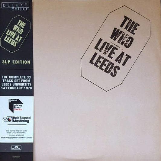 The Who Live At Leeds album cover artwork, classic rock band performing live