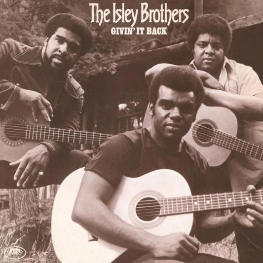 The Isley Brothers album cover for 'Givin' It Back' featuring the band members with guitars.