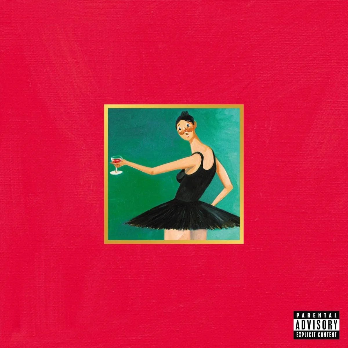 Kanye West My Beautiful Dark Twisted Fantasy album cover with abstract artwork