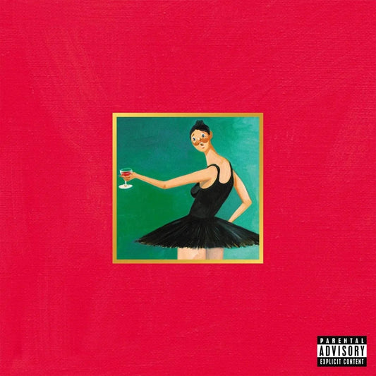 Kanye West My Beautiful Dark Twisted Fantasy album cover with abstract artwork