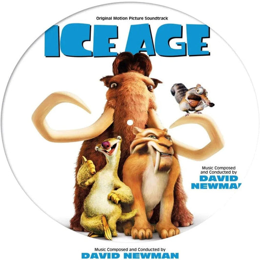 David Newman Ice Age soundtrack LP picture disc featuring playful orchestral tracks.