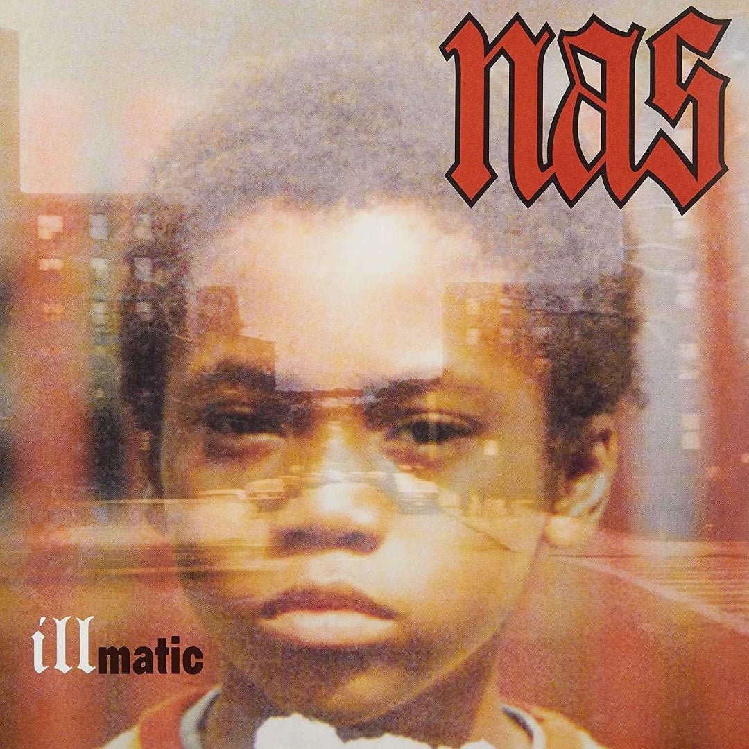 Illmatic by Nas vinyl LP album cover featuring iconic portrait artwork