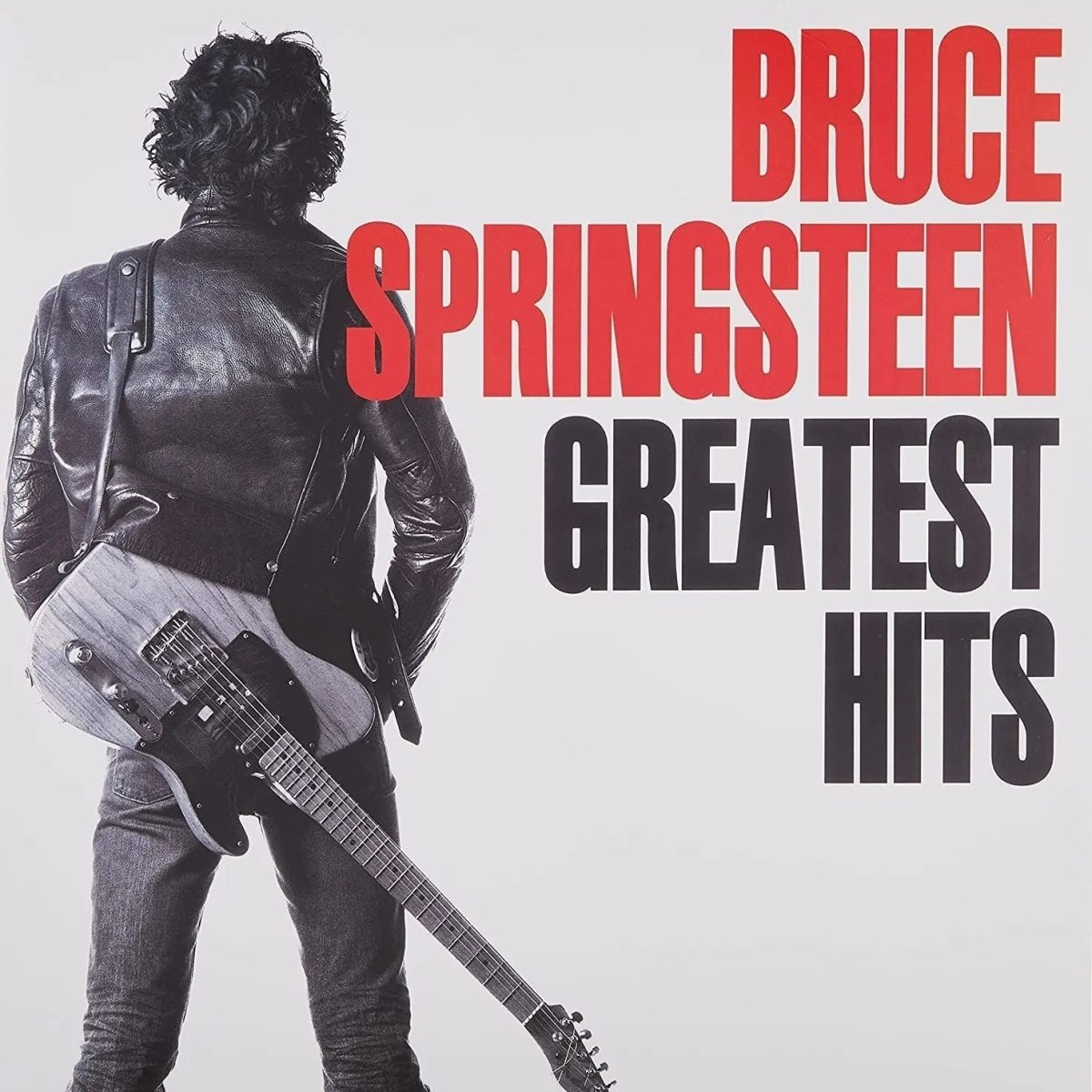 Bruce Springsteen Greatest Hits CD cover featuring iconic portrait of “The Boss.”