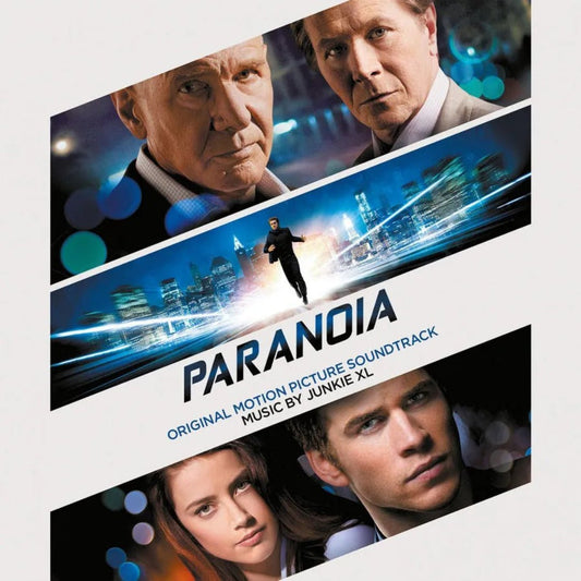 Close-up of blue vinyl record grooves from Junkie XL’s Paranoia LP