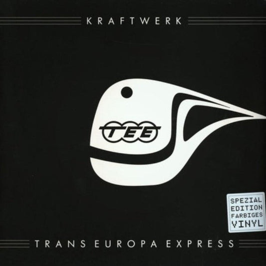 Kraftwerk Trans Europe Express clear vinyl LP featuring iconic electronic classics.