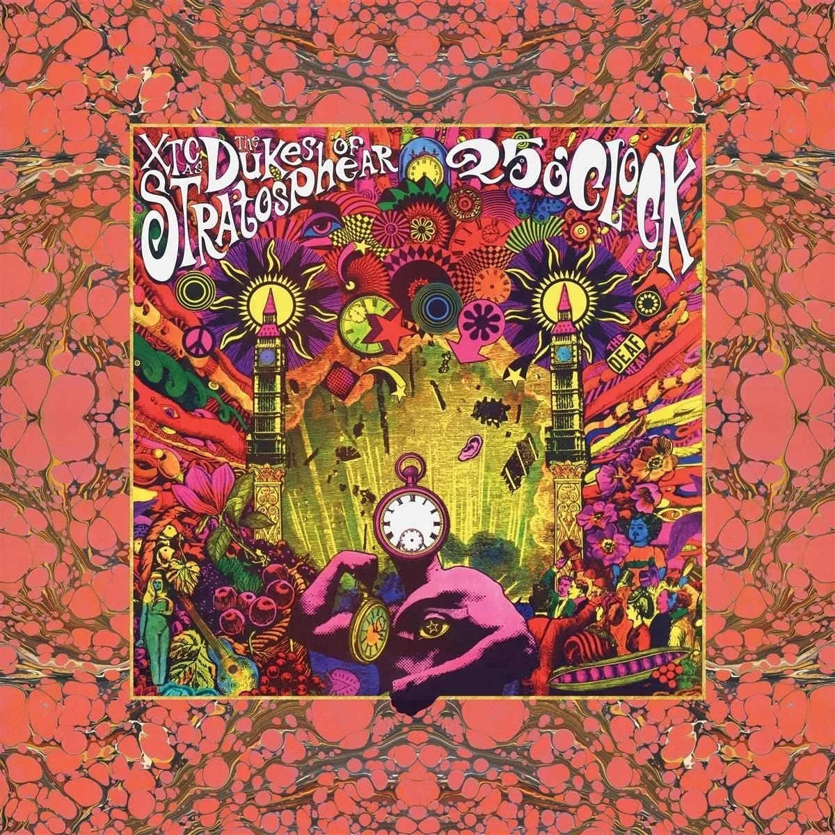 Psychedelic album cover of XTC’s Dukes Of The Stratosphear “25 O’Clock” vinyl LP.