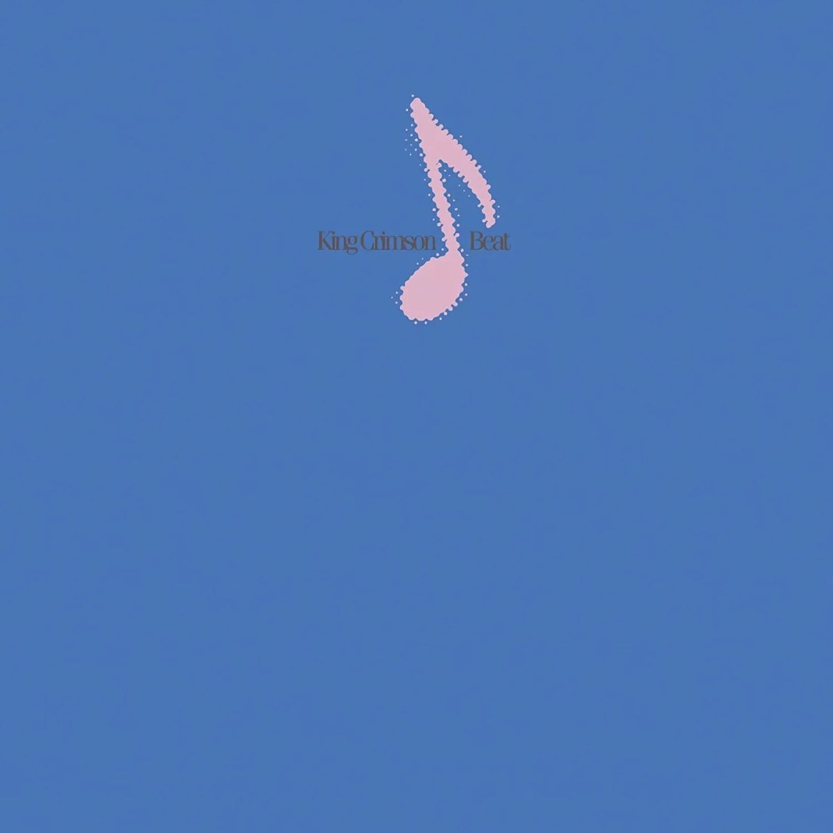 King Crimson Beat album cover with abstract blue design on white background