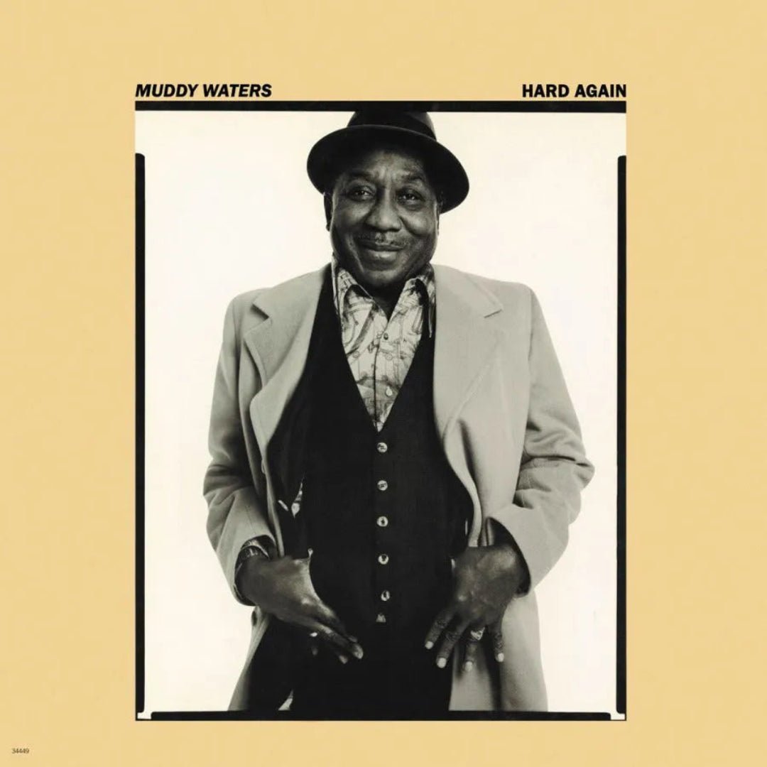 Muddy Waters Hard Again vinyl album cover with black and white photo

