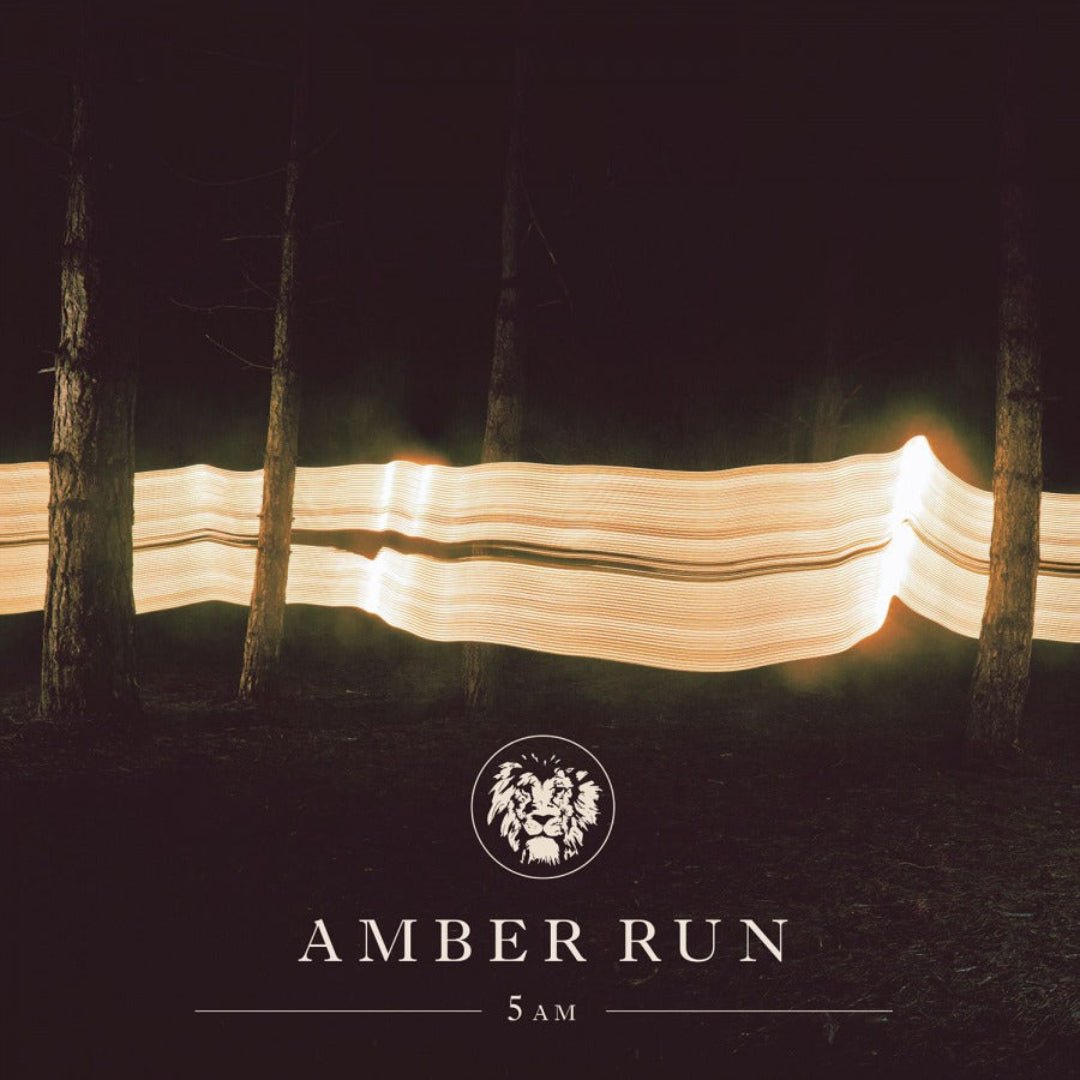 Amber Run 5AM yellow and black marbled vinyl LP sleeve artwork