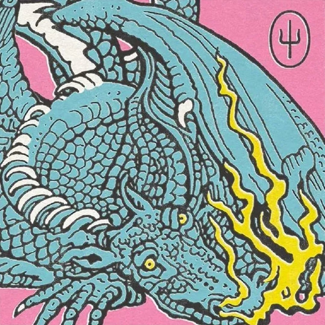 Twenty One Pilots Scaled and Icy album art with futuristic fantasy theme