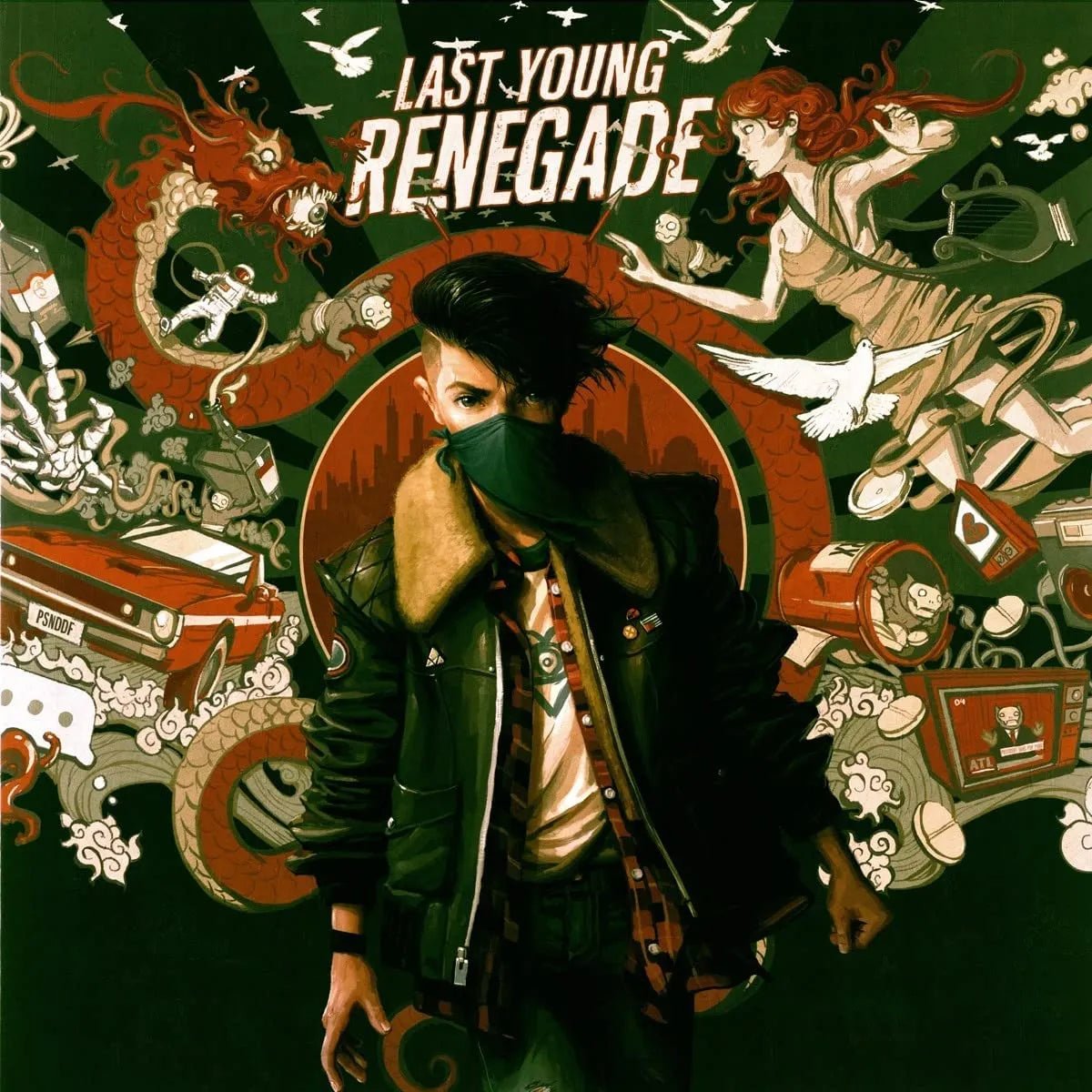 All Time Low - Last Young Renegade LP cover with white vinyl edition