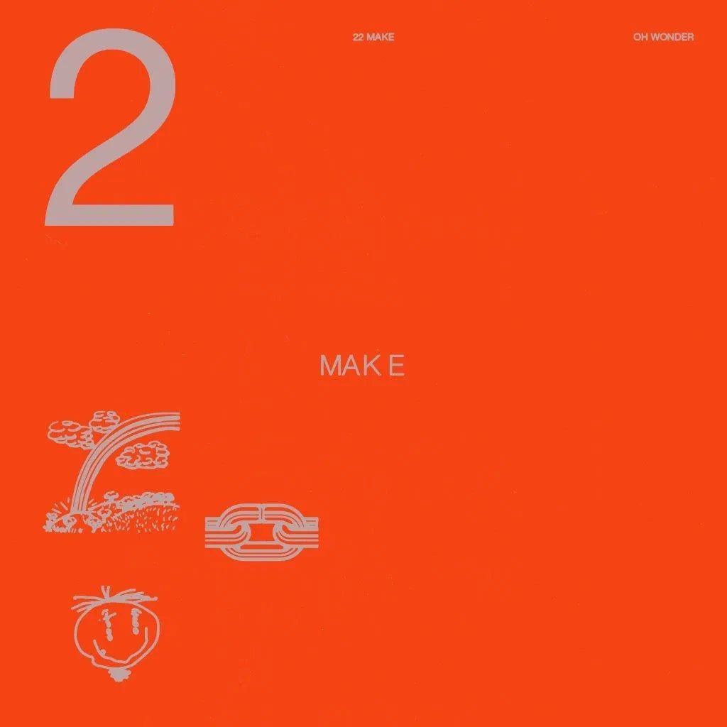 Oh Wonder 22 Make vinyl album cover with minimal pastel and warm tone design