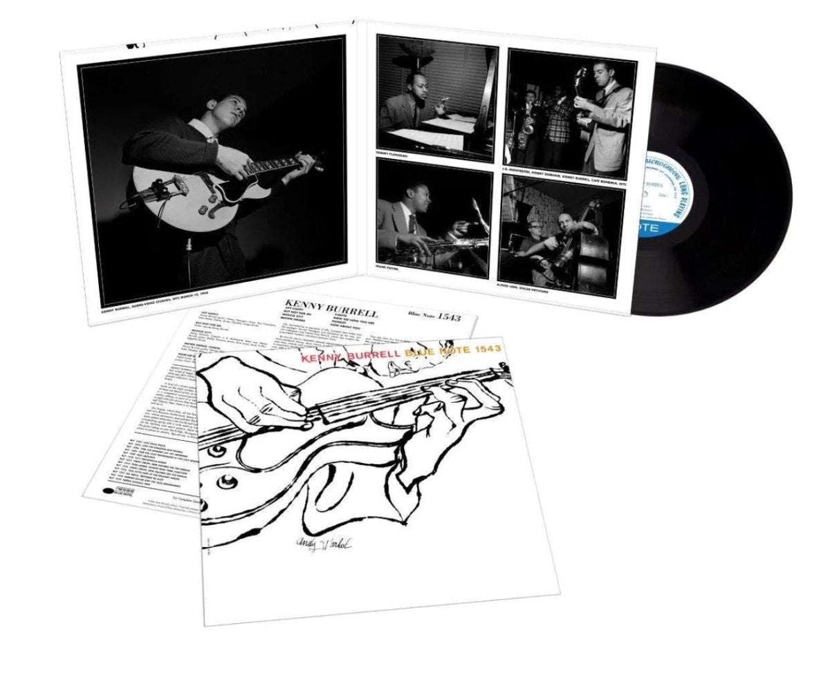 Front cover of Kenny Burrell Blue Note LP showing black and white portrait