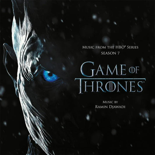 Game of Thrones Season 7 soundtrack silver vinyl cover with fantasy-themed artwork.

