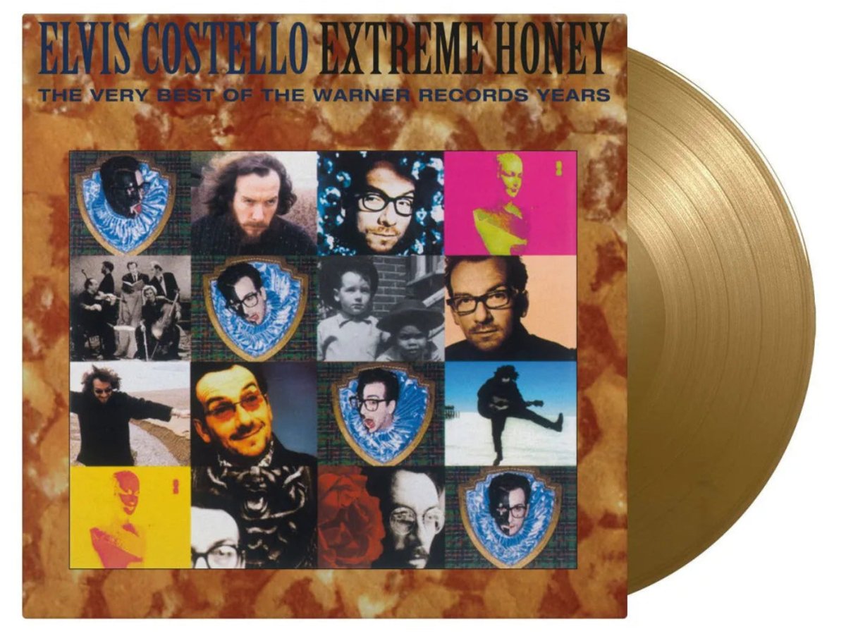2LP gold vinyl featuring highlights from Costello’s Warner Bros. years