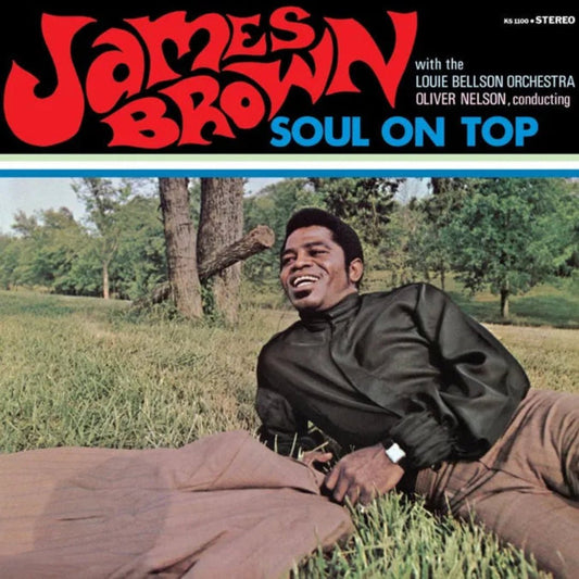 James Brown Soul On Top 1969 180g LP vinyl front cover artwork with big band imagery
