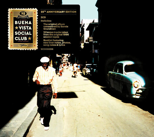 Buena Vista Social Club album cover featuring classic Cuban musicians and vibrant artwork.