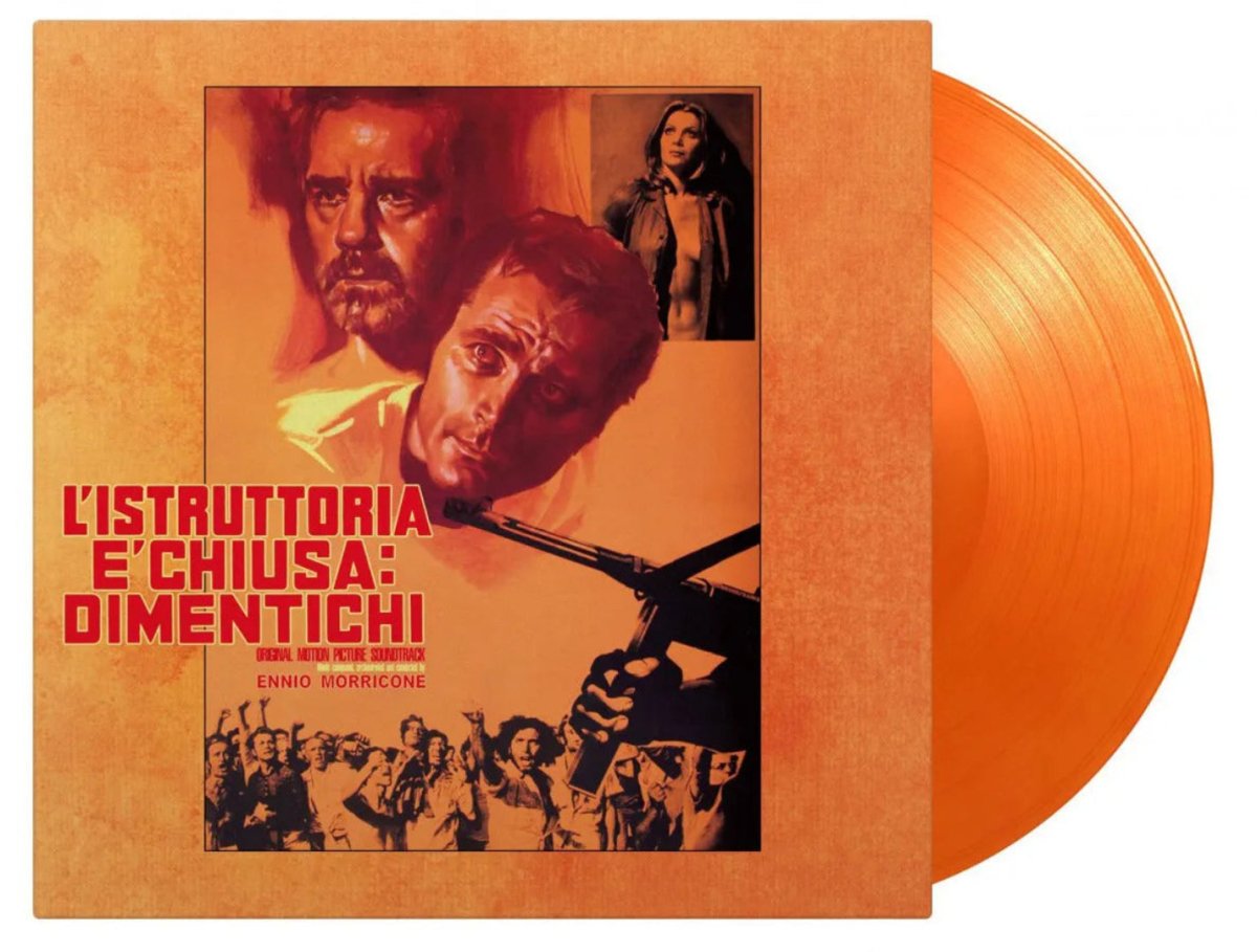 Limited edition orange marbled vinyl of Morricone’s 1971 crime drama score


