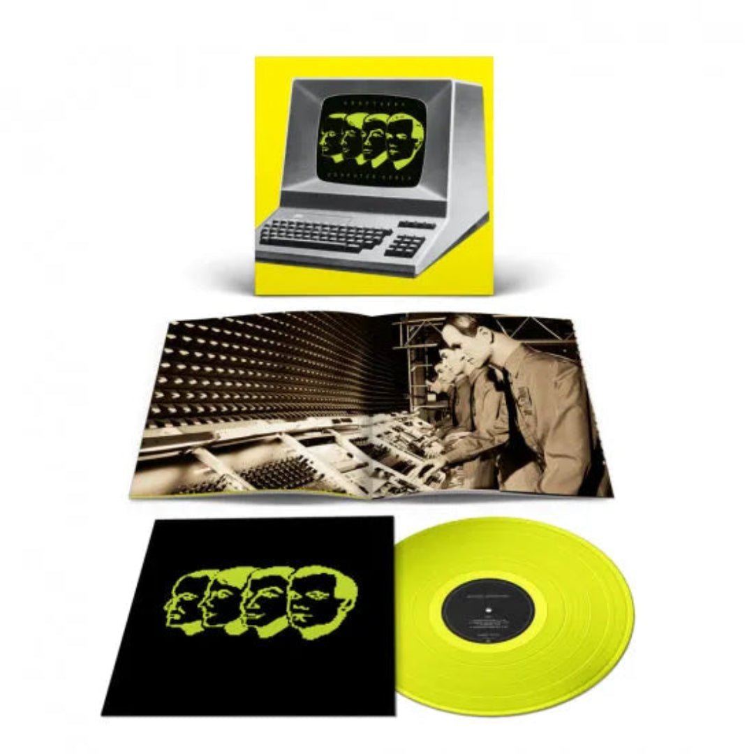Kraftwerk Computer World LP on vibrant yellow vinyl for synth and electronic collectors.