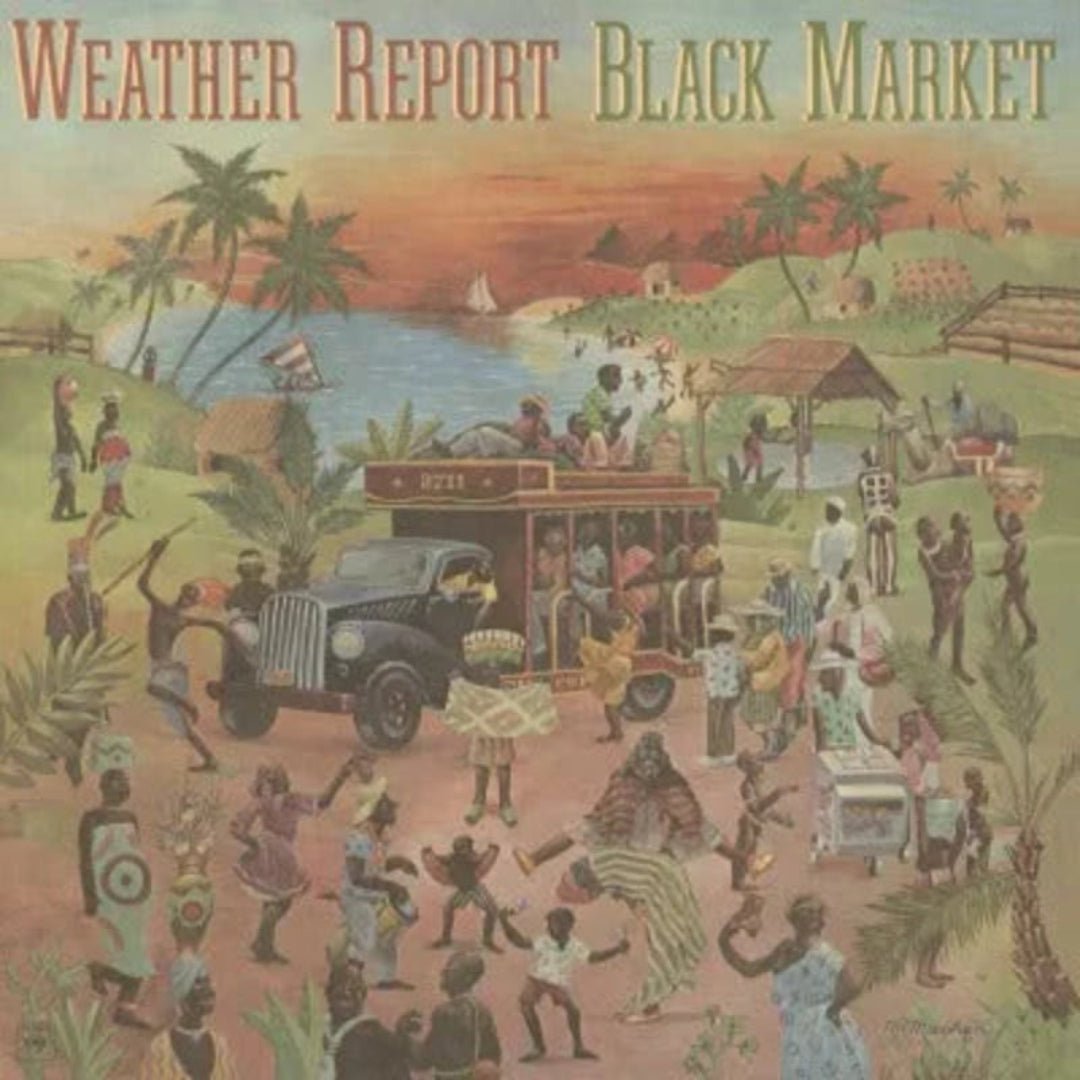 Weather Report Black Market album cover, blending jazz fusion with African music influences.

