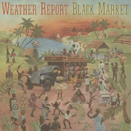 Weather Report Black Market album cover, blending jazz fusion with African music influences.

