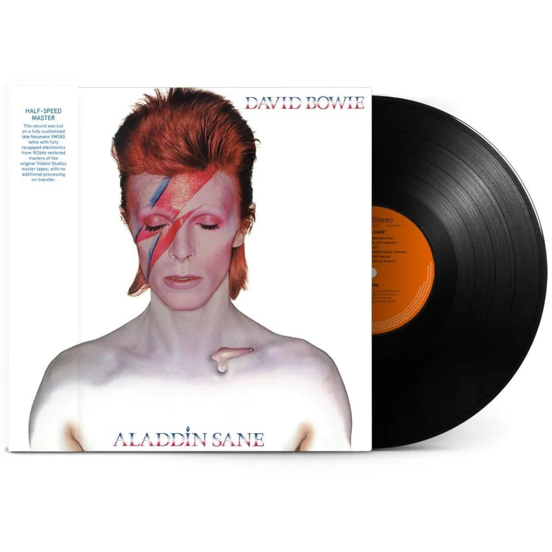 Aladdin Sane LP by David Bowie with iconic glam rock and remastered sound style

