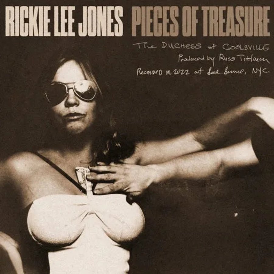 Rickie Lee Jones album Pieces of Treasure cover featuring a classic portrait style.