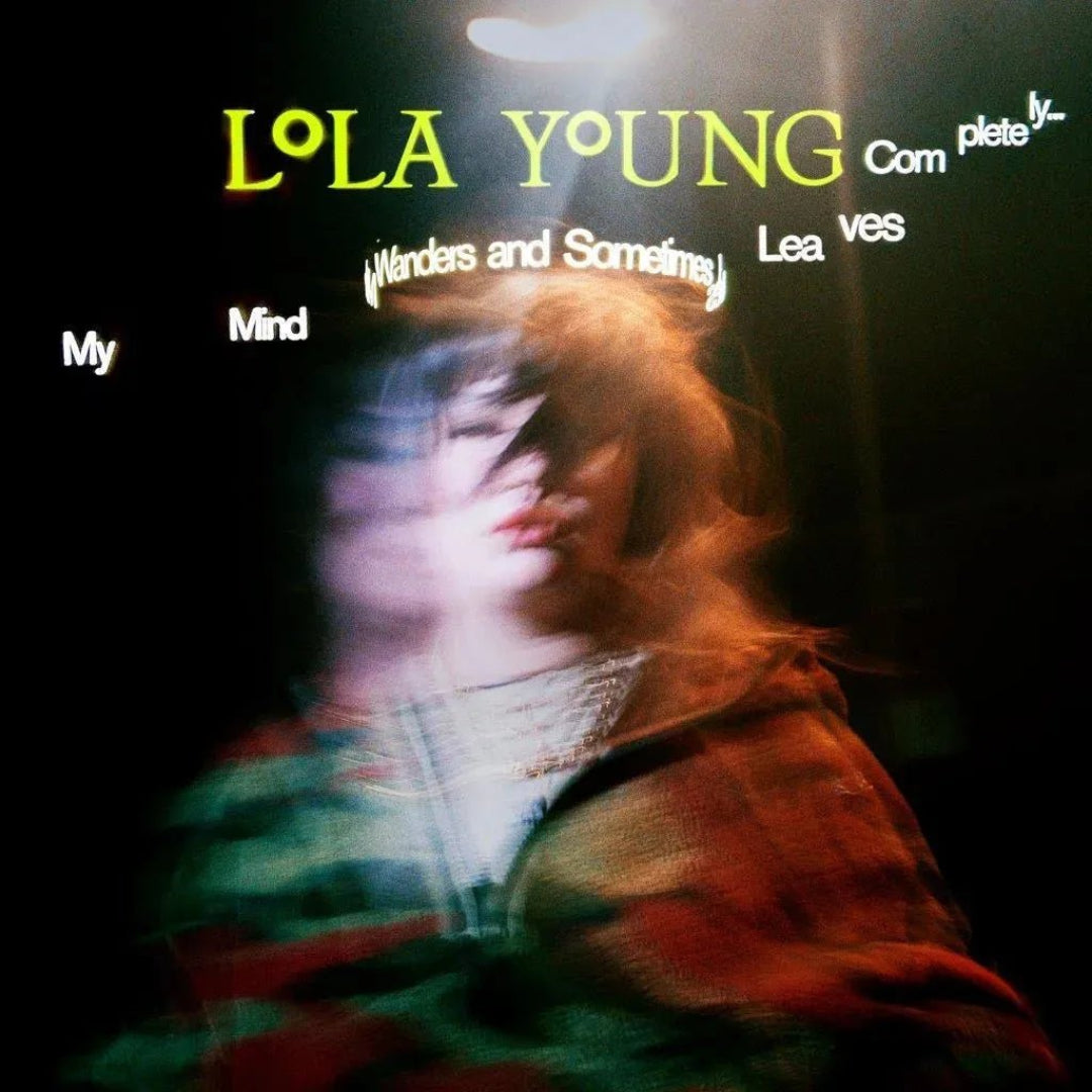 Lola Young My Mind Wanders and Sometimes Leaves Completely yellow vinyl LP front cover featuring a minimalist portrait.