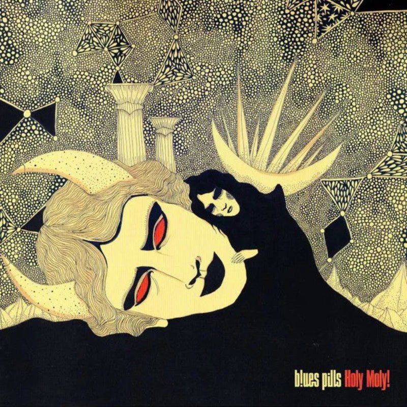 Blues Pills Holy Moly! LP with vibrant psychedelic artwork and retro rock style

